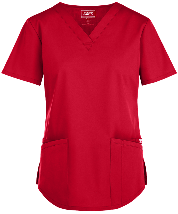 Cherokee Workwear Professionals V Neck Scrub Top Stretch Scrub Tops
