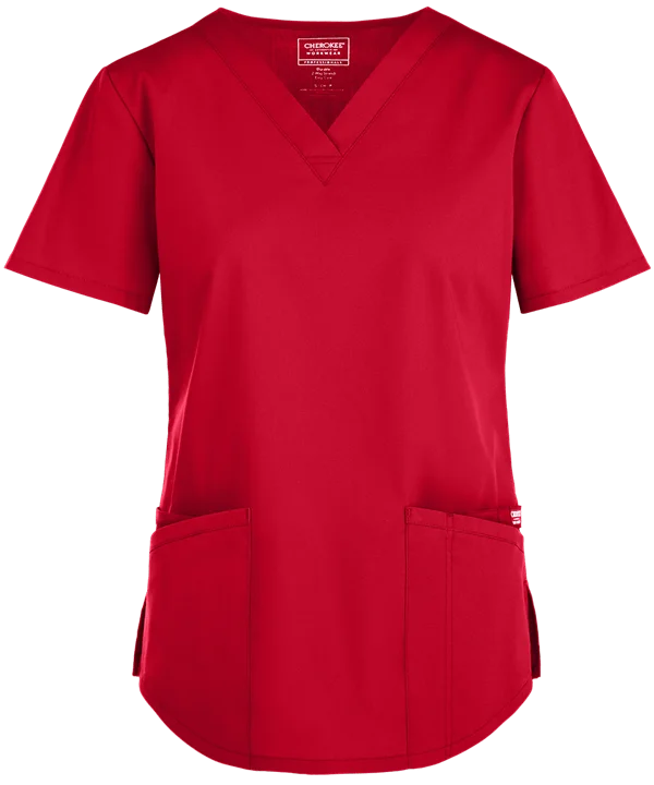 Cherokee Workwear Professionals V Neck Scrub Top Stretch Scrub Tops