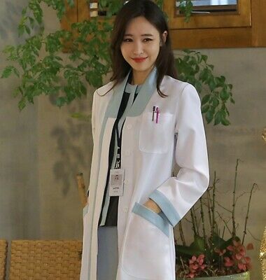 Less Stain Women Men Doctors Gown Lab Coat Hospital Uniform Pharmacist Medical
