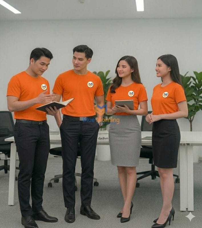 Áo polo thêu logo đồng phục công ty