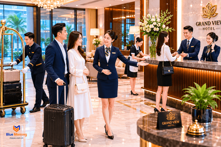 Đồng phục khách sạn cao cấp - đồng phục lễ tân bellman khách sạn 5 sao